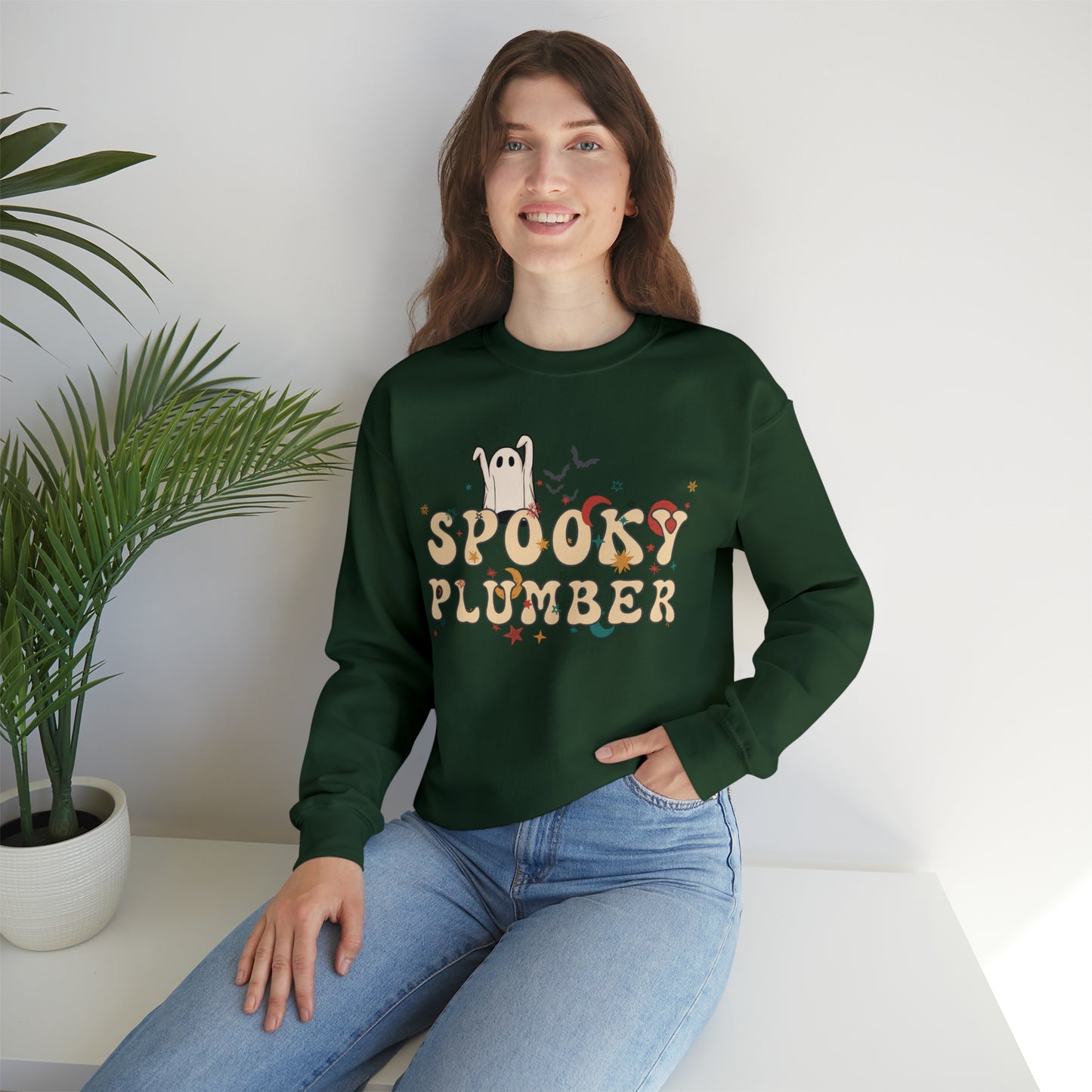 Spooky Plumber Halloween Sweatshirt, Halloween Gift for Plumber, Plumber's Spooky Sweater