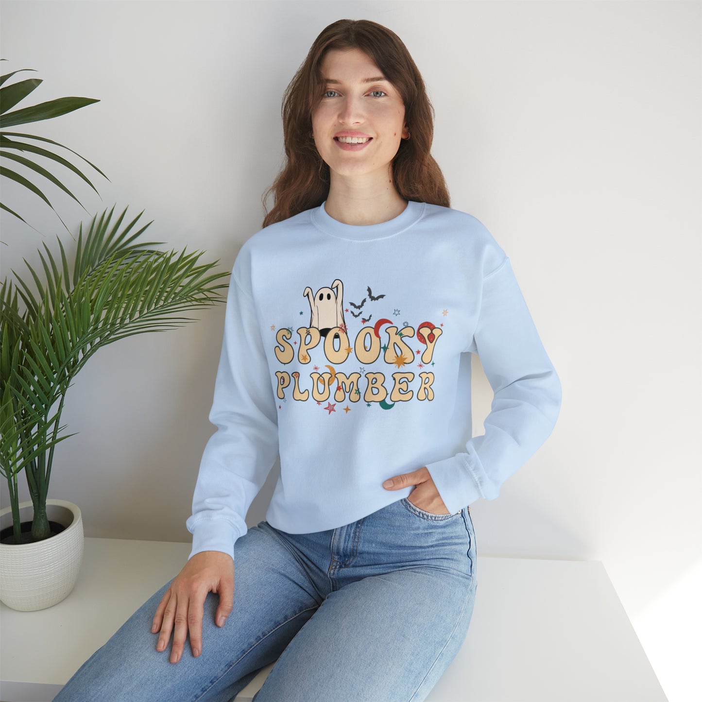 Spooky Plumber Halloween Sweatshirt, Halloween Gift for Plumber, Plumber's Spooky Sweater