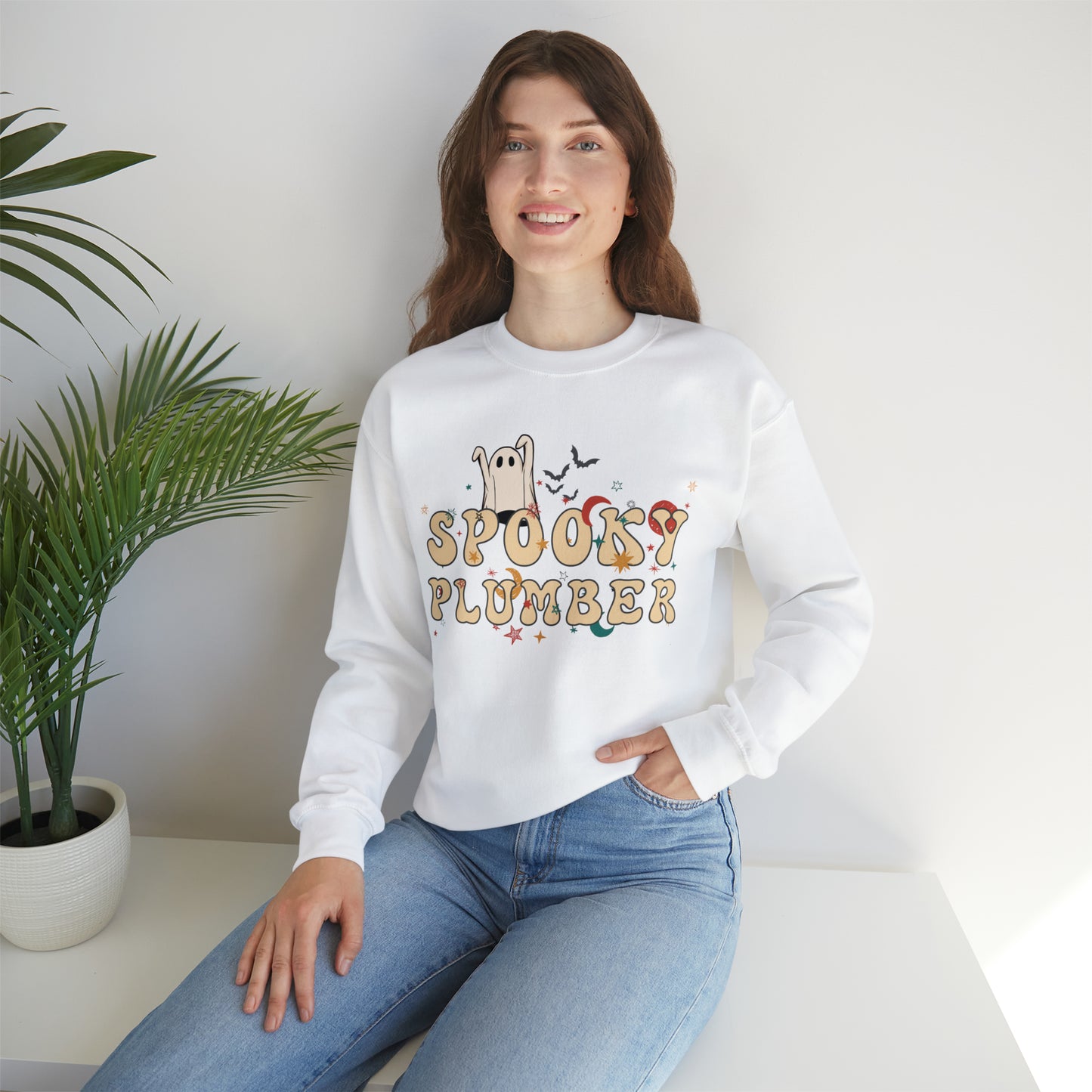 Spooky Plumber Halloween Sweatshirt, Halloween Gift for Plumber, Plumber's Spooky Sweater