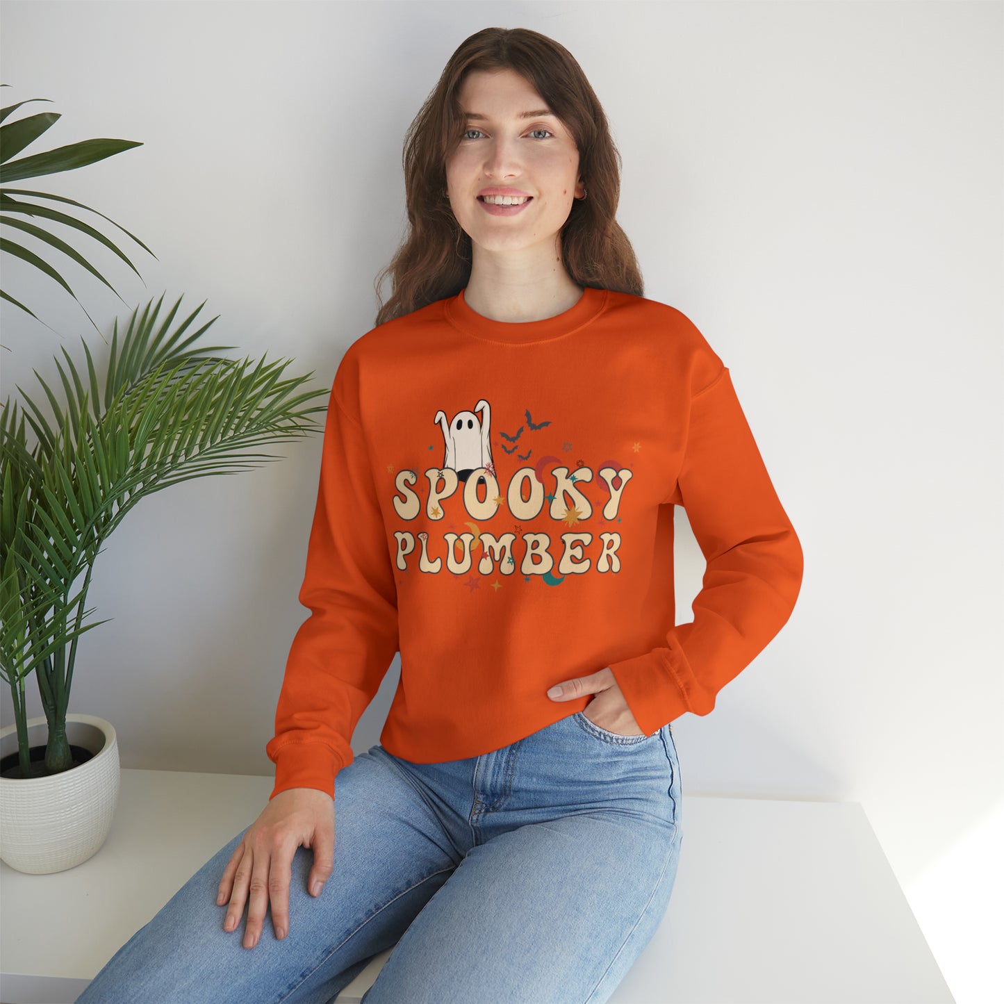 Spooky Plumber Halloween Sweatshirt, Halloween Gift for Plumber, Plumber's Spooky Sweater