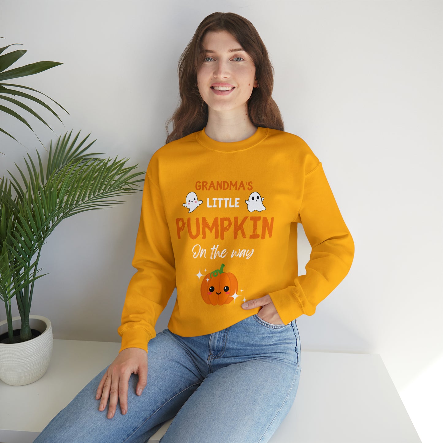 Grandma's Little Pumpkin Halloween Sweatshirt, Nana To Be Halloween Outfit, Grandmother Halloween Sweater, Halloween Grandma To Be Jumper