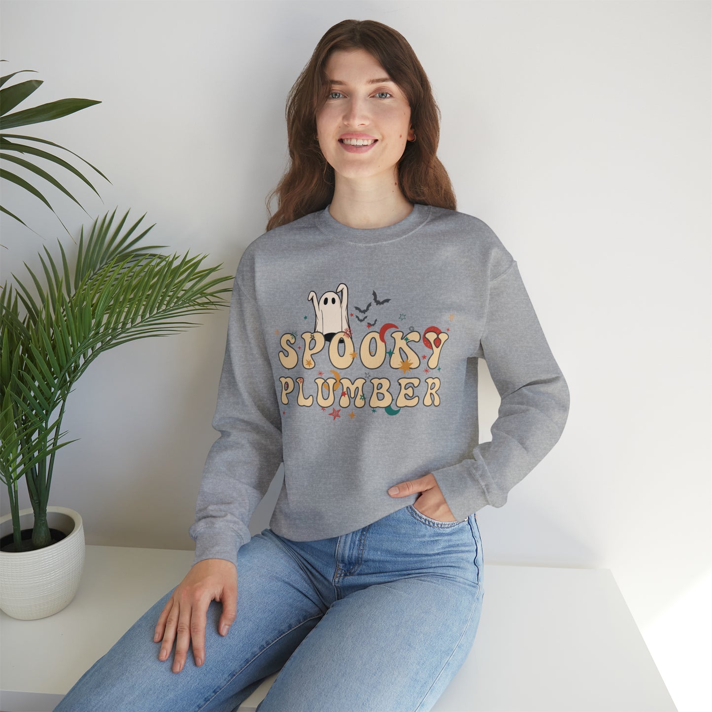 Spooky Plumber Halloween Sweatshirt, Halloween Gift for Plumber, Plumber's Spooky Sweater