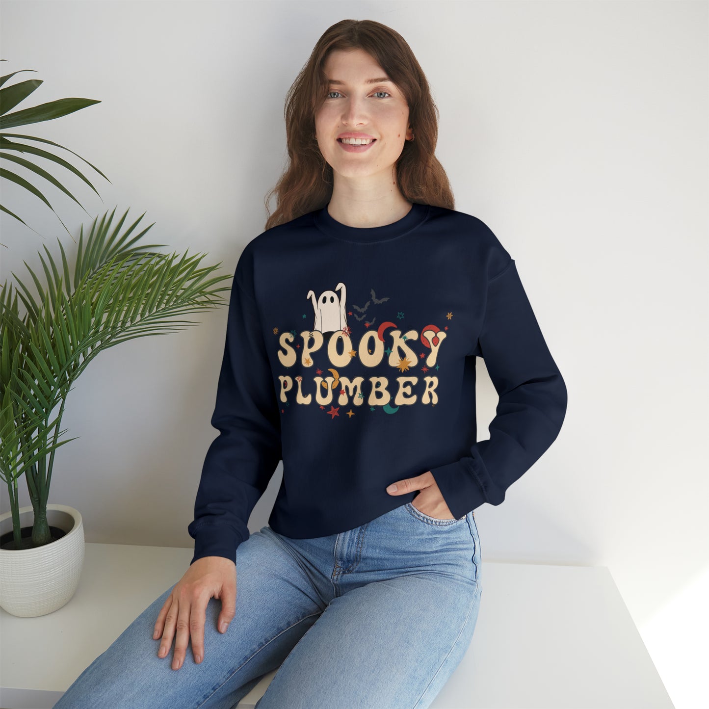 Spooky Plumber Halloween Sweatshirt, Halloween Gift for Plumber, Plumber's Spooky Sweater