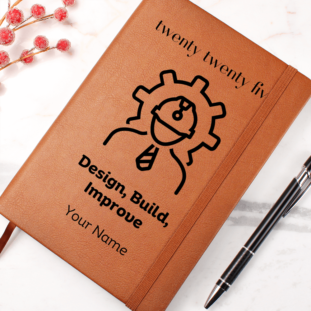 2025 Engineer's Diary Personalized leather Journal, Personalised Diary, Custom Gift for Engineers, Architects, and Tech Enthusiasts Notebook