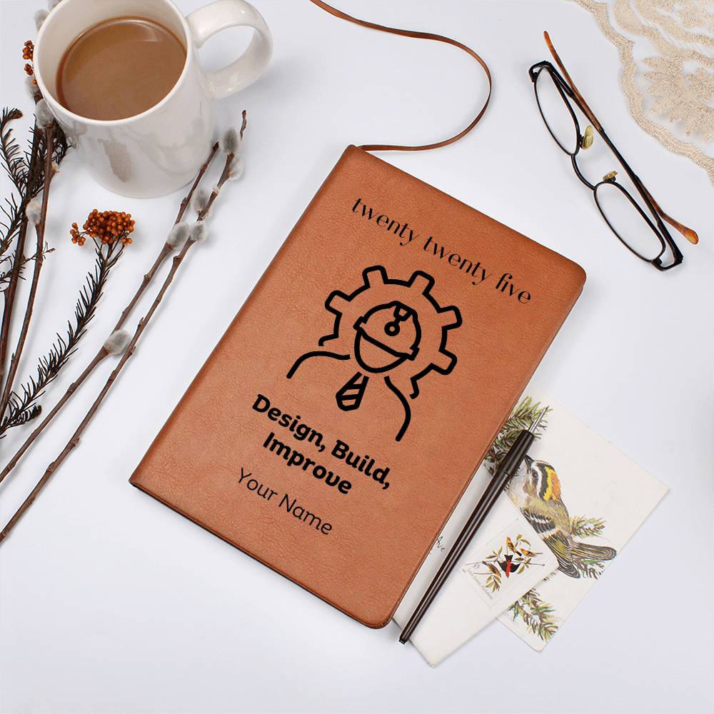 2025 Engineer's Diary Personalized leather Journal, Personalised Diary, Custom Gift for Engineers, Architects, and Tech Enthusiasts Notebook