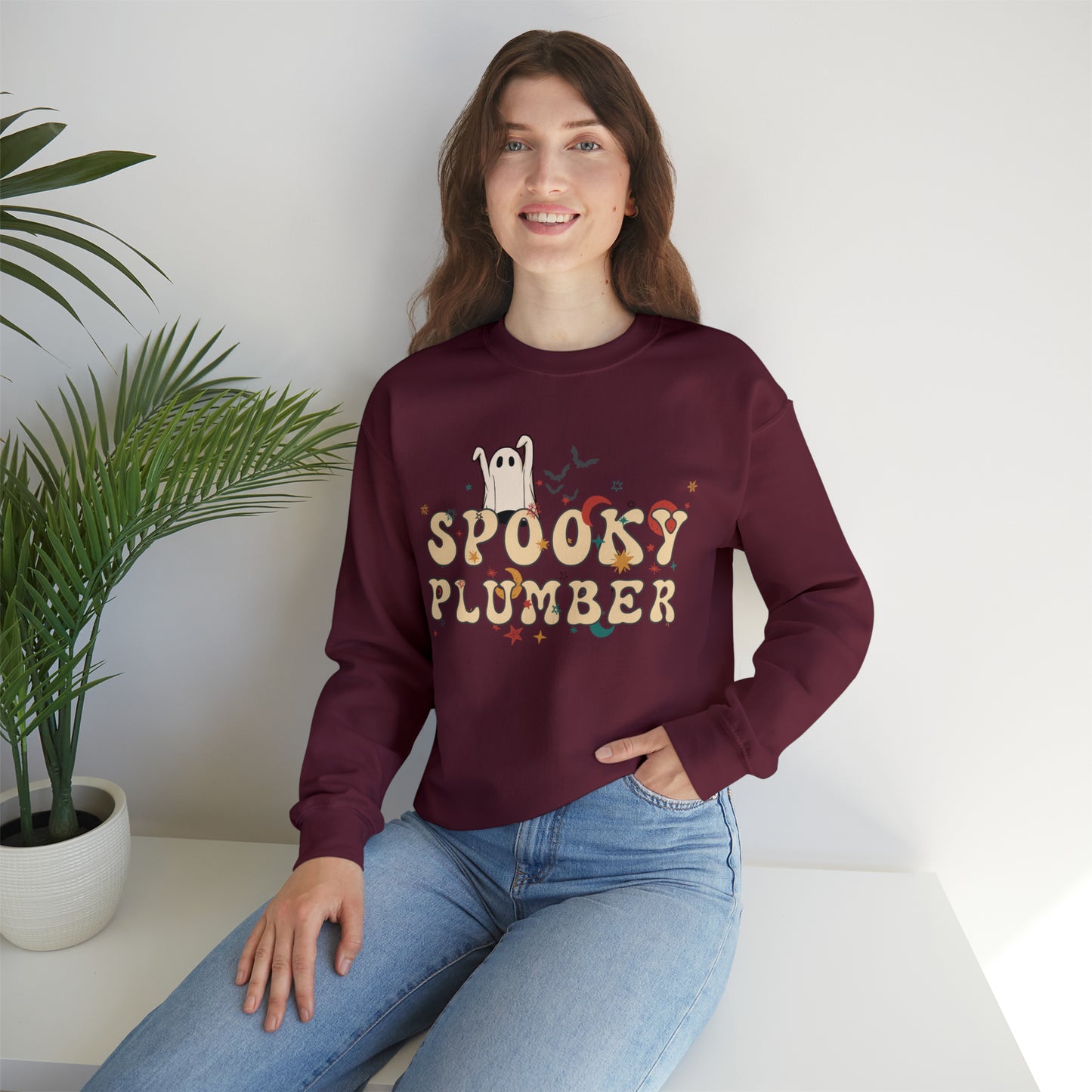 Spooky Plumber Halloween Sweatshirt, Halloween Gift for Plumber, Plumber's Spooky Sweater