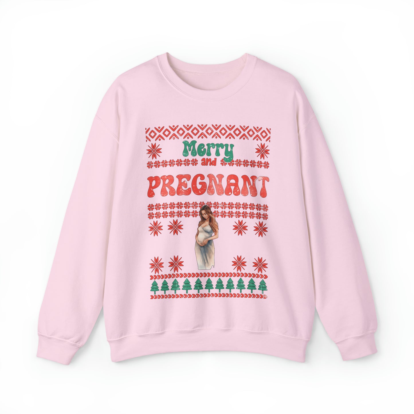 Merry And Pregnant Ugly Christmas Sweatshirt