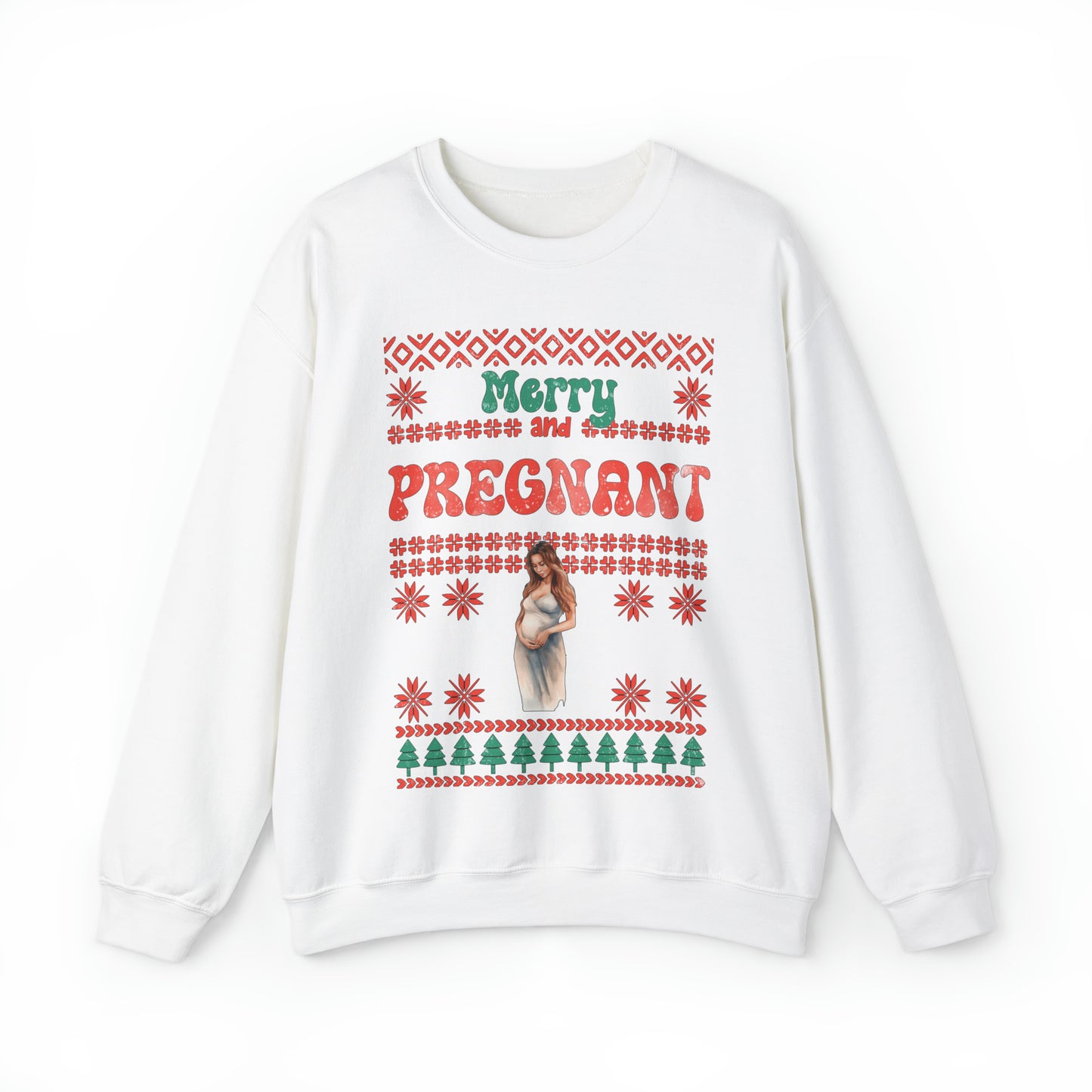 Merry And Pregnant Ugly Christmas Sweatshirt