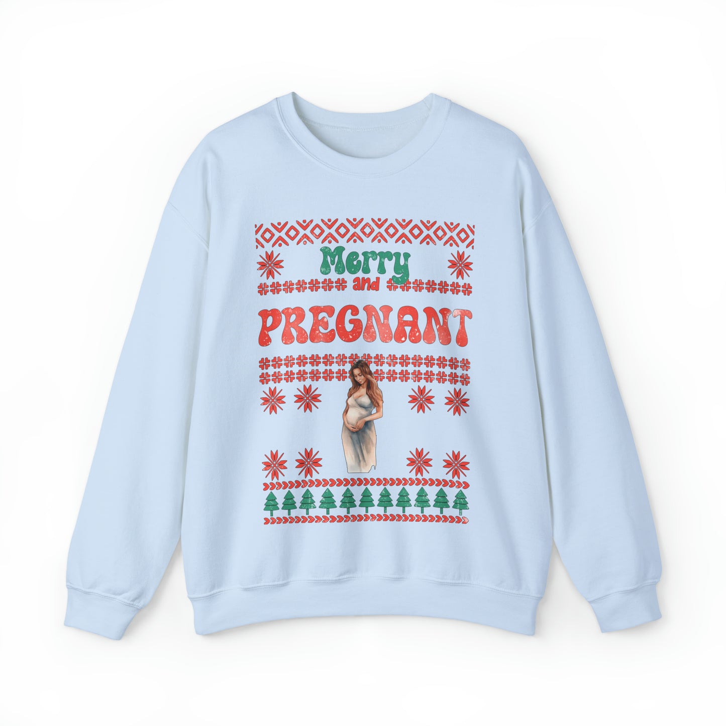 Merry And Pregnant Ugly Christmas Sweatshirt