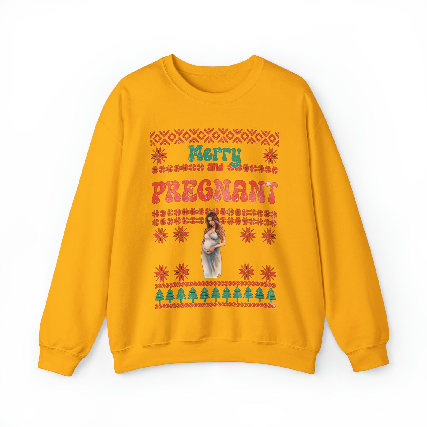 Merry And Pregnant Ugly Christmas Sweatshirt