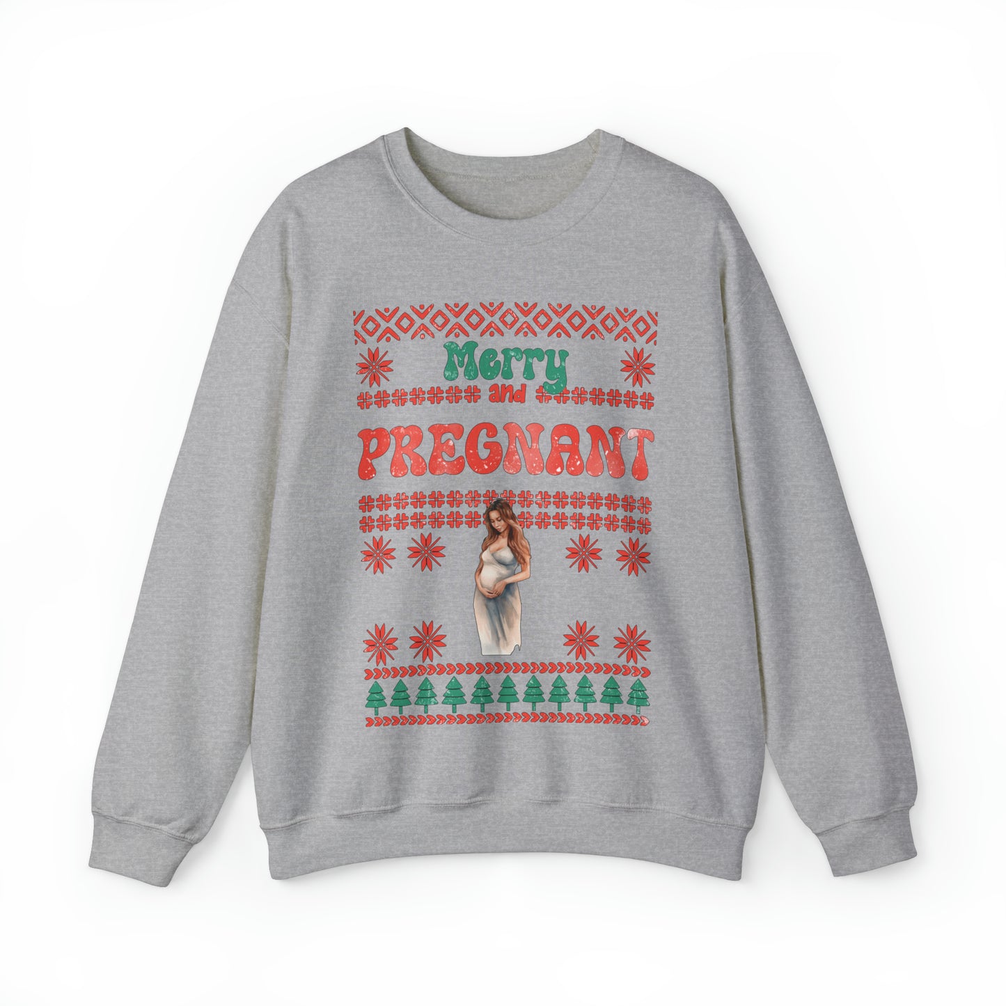 Merry And Pregnant Ugly Christmas Sweatshirt