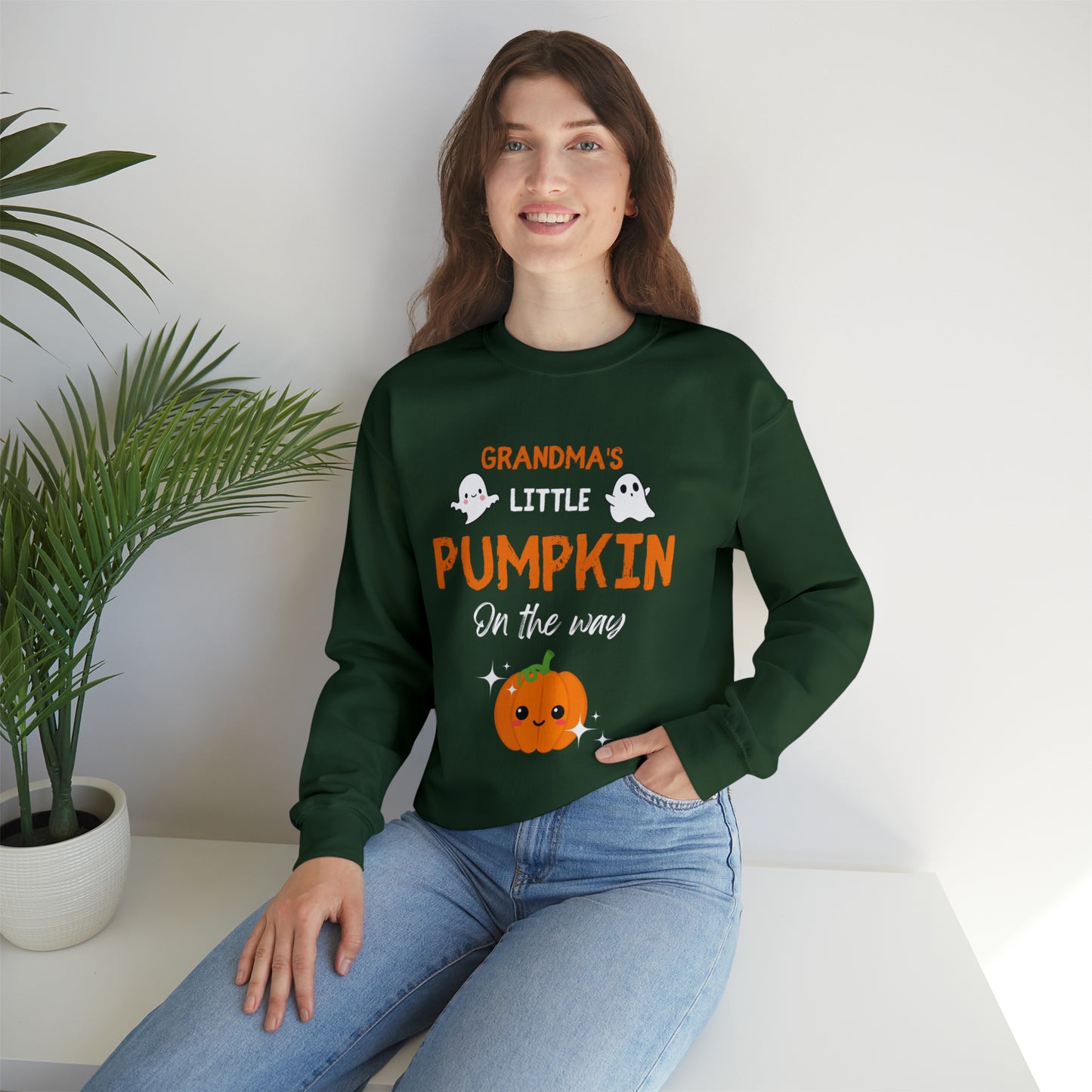 Grandma's Little Pumpkin Halloween Sweatshirt, Nana To Be Halloween Outfit, Grandmother Halloween Sweater, Halloween Grandma To Be Jumper