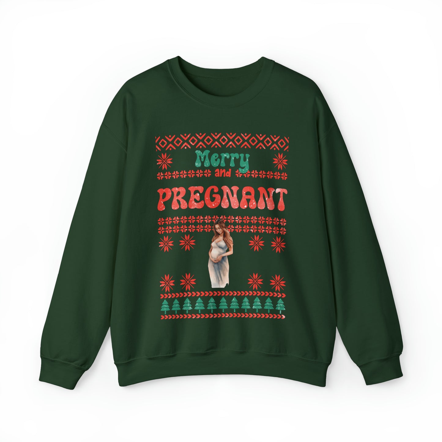 Merry And Pregnant Ugly Christmas Sweatshirt