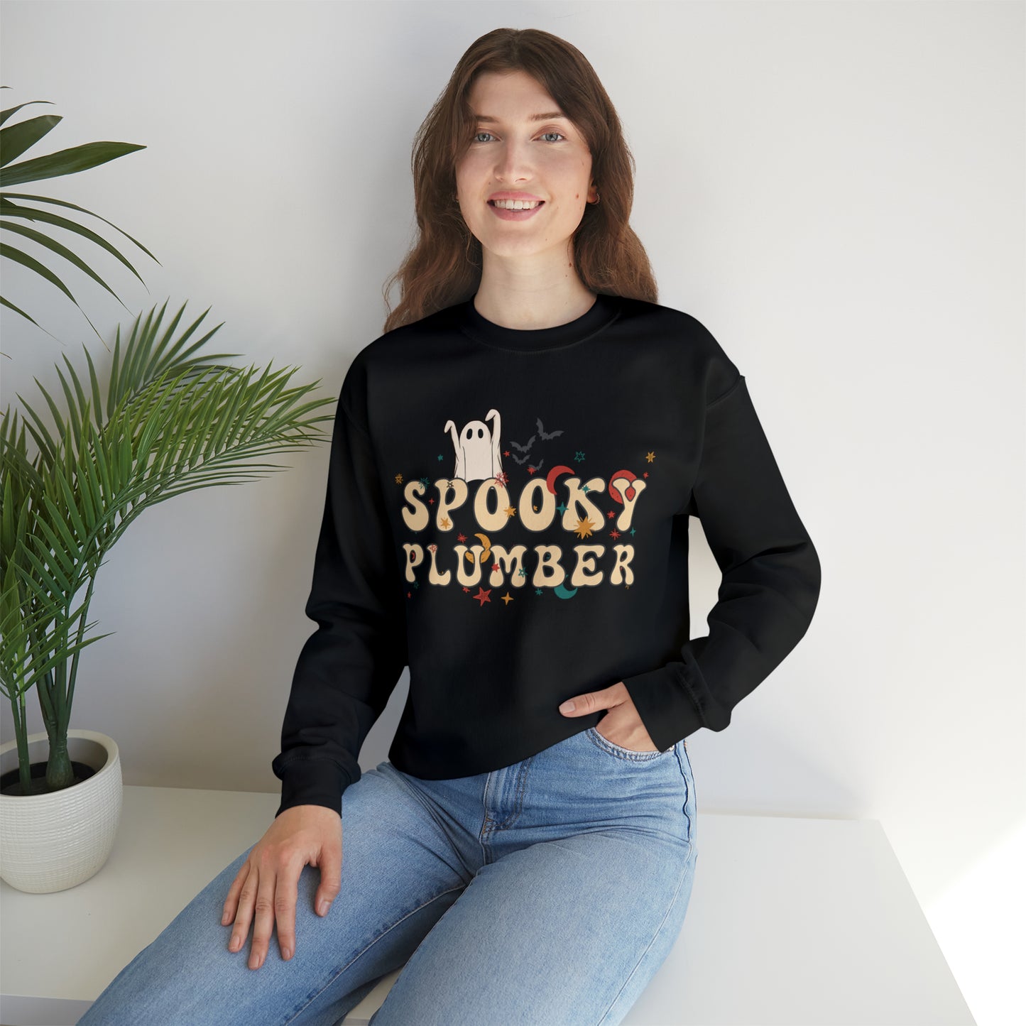 Spooky Plumber Halloween Sweatshirt, Halloween Gift for Plumber, Plumber's Spooky Sweater