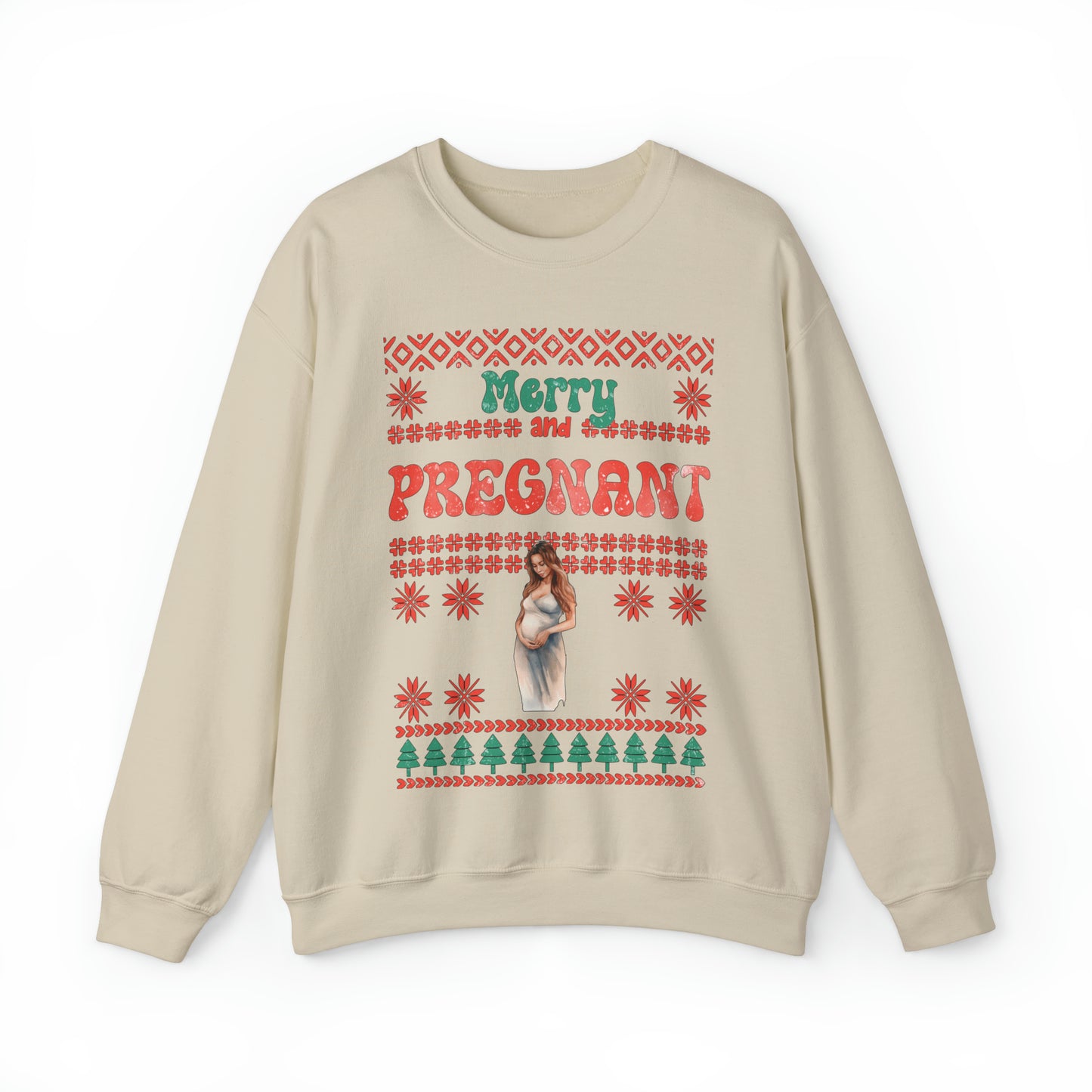 Merry And Pregnant Ugly Christmas Sweatshirt