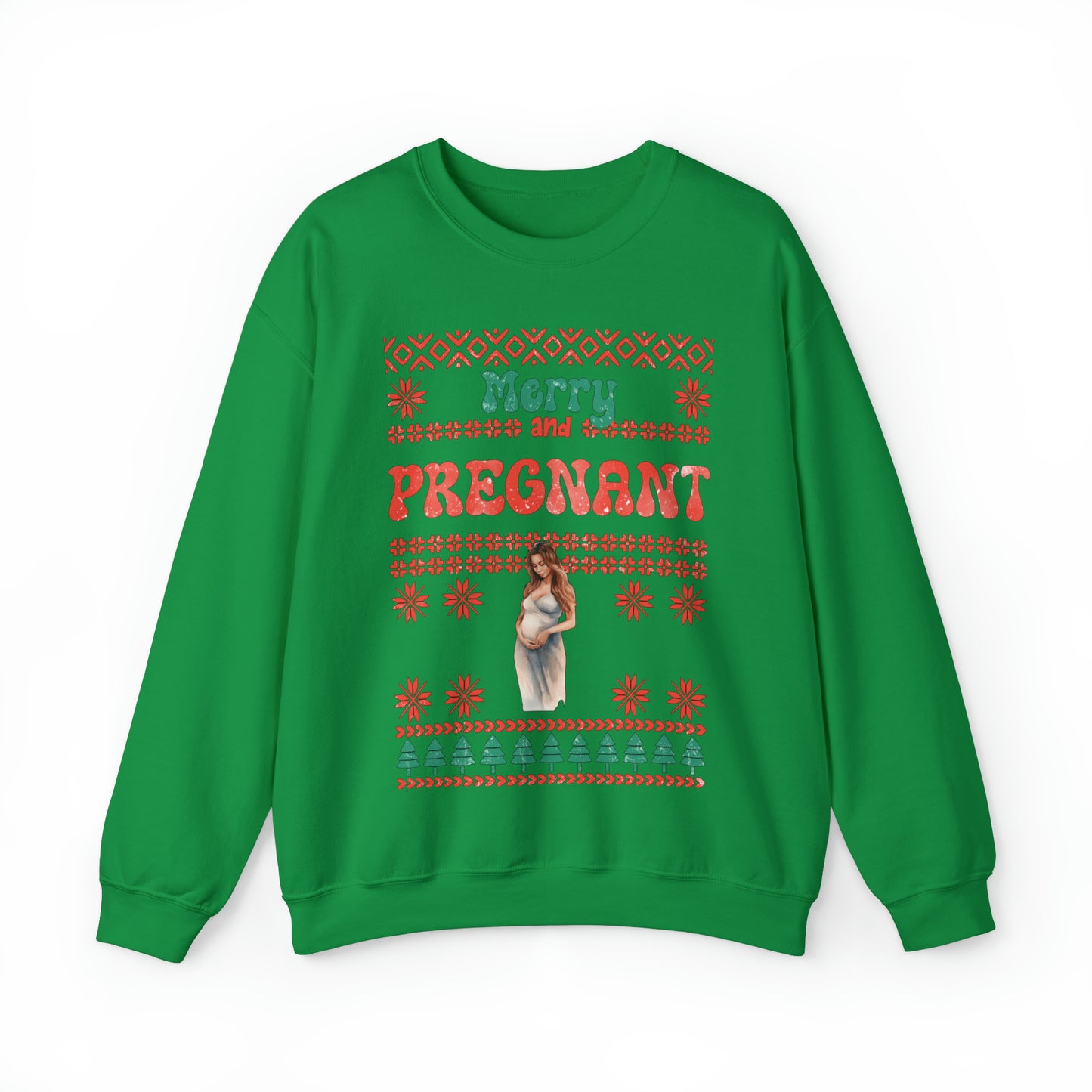 Merry And Pregnant Ugly Christmas Sweatshirt