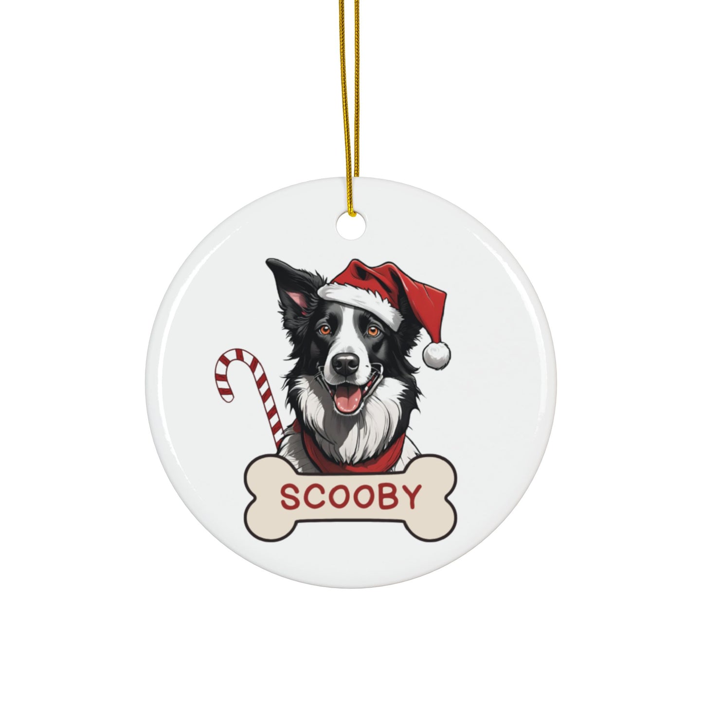 Personalized Name Border Collie Ceramic Ornaments, 2-Side Print