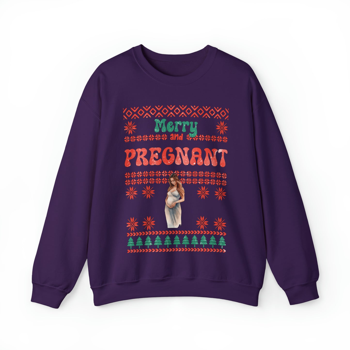 Merry And Pregnant Ugly Christmas Sweatshirt
