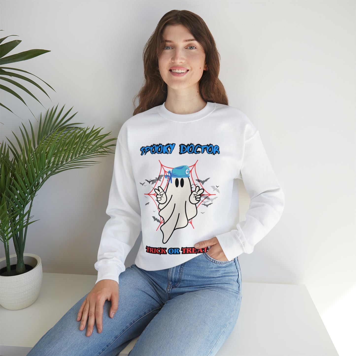 Spooky Doctor Halloween Sweatshirt, Halloween Gift for Doctor, Surgeon Spooky Sweater