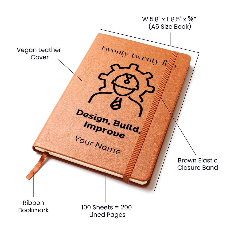 2025 Engineer's Diary Personalized leather Journal, Personalised Diary, Custom Gift for Engineers, Architects, and Tech Enthusiasts Notebook